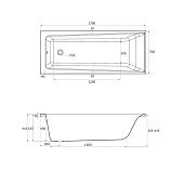  Ванна акриловая Lorena 170x70х43,5 без каркаса Cersanit 