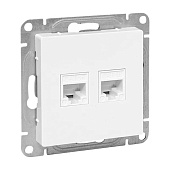  Розетка компьютерная встраиваемая RJ45 UTP cat 5e, цвет белый, EKF Эпика 