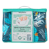 Одеяло-покрывало BabyRelax, детское, лебединый пух, 100 гр., 110х140 см, бязь, тропические птички, синий Одеяло-покрывало BabyRelax, детское, лебединый пух, 100 гр., 110х140 см, бязь, тропические птички, синий