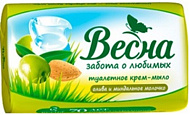 Мыло туалетное Весна Олива и миндальное молочко, 90 г Мыло туалетное Весна Олива и миндальное молочко, 90 г
