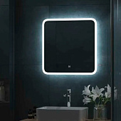  Зеркало с LED подсветкой Bruno Led 600х600 с сенсором  Континент 