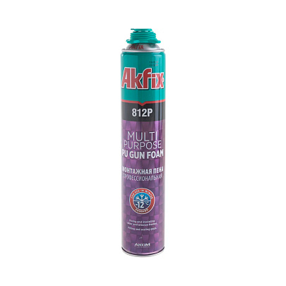 Пена монтажная профессиональная ПУ зимняя Akfix 812P, 850 гр. Пена монтажная профессиональная ПУ зимняя Akfix 812P, 850 гр.