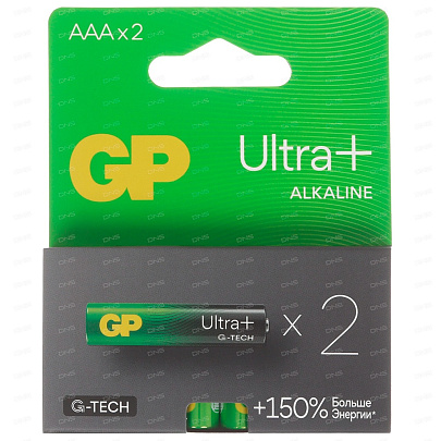 Батарейка AAA G-tech Alkaline LR03, 2шт, GP ULTRA Батарейка AAA G-tech Alkaline LR03, 2шт, GP ULTRA