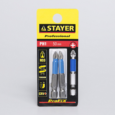 Биты PH1 50мм(2шт)/STAYER Биты PH1 50мм(2шт)/STAYER