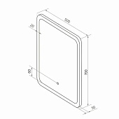  Зеркало с LED подсветкой Glamour Led 500х700 Континент 