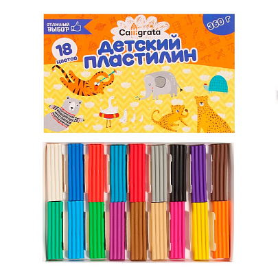 Пластилин 18цв 360г Calligrata классический 5400732 Пластилин 18цв 360г Calligrata классический 5400732