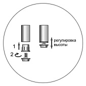  Ножка пласт+металл с резьбой М10 хром (2 шт)"Eleme 