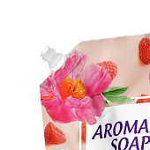  Мыло жидкое Aroma soap Малина и пион 1000мл 