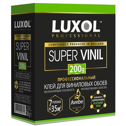 Клей обойный LUXOL SUPER VINIL Professional 200 г Клей обойный LUXOL SUPER VINIL Professional 200 г