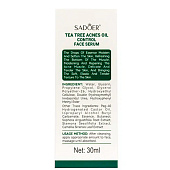 Сыворотка для лица Sadoer Tea tree acnes увлажняющая для проблемной кожи 30мл Сыворотка для лица Sadoer Tea tree acnes увлажняющая для проблемной кожи 30мл