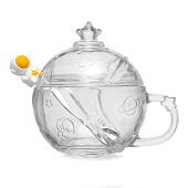  Кружка «Космос», 350 мл, с крышкой и ложкой, стекло, 9767023 