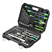  Набор инструментов, 76 предм., 1/2", 1/4", пластиковый кейс, Сибртех 