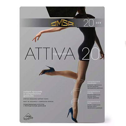 Колготки Omsa Attiva 20, цвет Fumo, размер 5 Колготки Omsa Attiva 20, цвет Fumo, размер 5