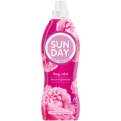 Кондиционер для белья Sunday 1л Бархат пиона Кондиционер для белья Sunday 1л Бархат пиона