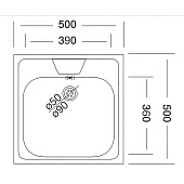  Мойка накладная 50х50см 0,4мм матовая V-406 