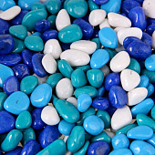  Грунт для аквариума "Галька цветная,  голубой-синий-белый-бирюзовый" 800г фр 8-12 мм   1198707 
