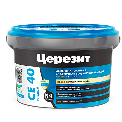  Затирка CE40 Aquastatic 15 серый сланец (2кг) /Церезит 