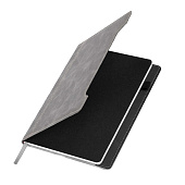Блокнот А5 165x218мм BRAUBERG Perfect, под кожу софт-тач, держатель, 80л, клетка, серый, 116619 Блокнот А5 165x218мм BRAUBERG Perfect, под кожу софт-тач, держатель, 80л, клетка, серый, 116619