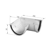 Угол желоба 90° ПВХ D125/82 белый /Технониколь Угол желоба 90° ПВХ D125/82 белый /Технониколь