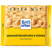 Шоколад белый Ritter sport цельный лесной орех и хлопья, 100 гр Шоколад белый Ritter sport цельный лесной орех и хлопья, 100 гр