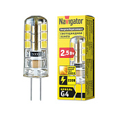 Лампа LED 2.5Вт 3000К G4 тепл. бел. Navigator 71347 Лампа LED 2.5Вт 3000К G4 тепл. бел. Navigator 71347
