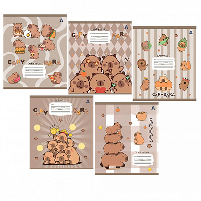 Тетрадь 12л клетка ALINGAR Capybara copybook Тетрадь 12л клетка ALINGAR Capybara copybook