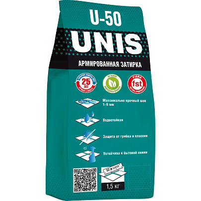  Затирка U-50 антрацит (1,5кг) /Unis 