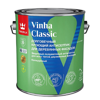 Антисептик кроющий Tikkurila VINHA CLASSIC VC полуматовый2,7л Антисептик кроющий Tikkurila VINHA CLASSIC VC полуматовый2,7л