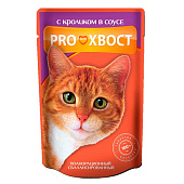 Влажный корм для кошек ПРОХВОСТ кролик соус 85г Влажный корм для кошек ПРОХВОСТ кролик соус 85г