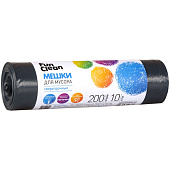 Пакеты для мусора Fun Clean Сверхпрочные, 200 л, черн 50 мкм, 10шт Пакеты для мусора Fun Clean Сверхпрочные, 200 л, черн 50 мкм, 10шт