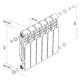 Радиатор биметаллический Royal Thermo Revolution B 350 6 секц Радиатор биметаллический Royal Thermo Revolution B 350 6 секц