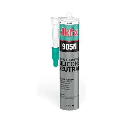 Силикон нейтральный Белый Akfix 905N,310 мл. Силикон нейтральный Белый Akfix 905N,310 мл.