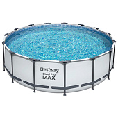 Бассейн каркасный Bestway Steel Pro MAX 56438, 457?122 см, фильтр-насос, лестница, тент, круглый Бассейн каркасный Bestway Steel Pro MAX 56438, 457?122 см, фильтр-насос, лестница, тент, круглый