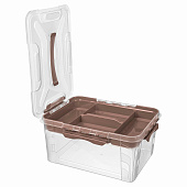 Ящик универсальный 20,0л Grand Box ,вставка-органайзер коричневы 435287114 Ящик универсальный 20,0л Grand Box ,вставка-органайзер коричневы 435287114