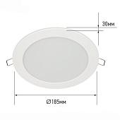 Светильник встраиваемый LED RLP-VC 18Вт 6500К IP40 1440лм 230В 185мм круглый /IN HOME Светильник встраиваемый LED RLP-VC 18Вт 6500К IP40 1440лм 230В 185мм круглый /IN HOME