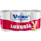 Туалетная бумага Veiro 8 шт 3сл Luxoria, БЕЛЫЙ (6) Туалетная бумага Veiro 8 шт 3сл Luxoria, БЕЛЫЙ (6)