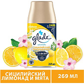  Освежитель воздуха Glade Автомат Сицилийский лимонад и Мята смен блок 269 мл 