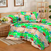  Комплект постельного белья Sateen De Luxe Детский бязь Весёлые гонки 
