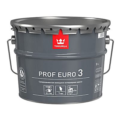 Краска интерьерная PROF EURO 3 А гл/мат 9л Краска интерьерная PROF EURO 3 А гл/мат 9л