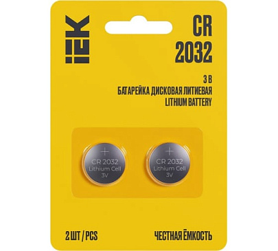 Батарейка CR2032 Lithium(2шт/бл) IEK Батарейка CR2032 Lithium(2шт/бл) IEK