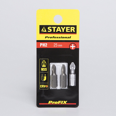 Биты PH2 25мм(2шт)/STAYER Биты PH2 25мм(2шт)/STAYER