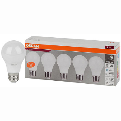 Лампа LED 7Вт Е27, груша, 6500К холодный OSRAM Лампа LED 7Вт Е27, груша, 6500К холодный OSRAM