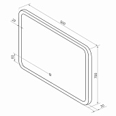  Зеркало с LED подсветкой Demure Led 900х700 Континент 