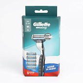  Станок для бритья GILLETTE MACH3 с 1 сменной кассетой+ Cменные кассеты для бритья 4шт 