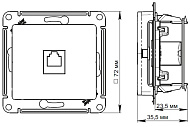  Розетка компьютерная встраиваемая RJ45 UTP cat 5e, цвет белый, SE AtlasDesign 