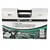 Набор инструментов, 94 предм., 1/2", 1/4", CrV, пластиковый кейс Stels 14106 Набор инструментов, 94 предм., 1/2", 1/4", CrV, пластиковый кейс Stels 14106