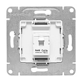  Розетка компьютерная встраиваемая RJ45 UTP cat 5e, цвет алюминий, EKF Эпика 