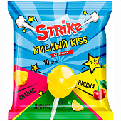 Карамель на палочке Strike, Кислый kiss, 113 г Карамель на палочке Strike, Кислый kiss, 113 г