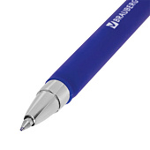  Ручка гелевая синяя BRAUBERG Matt Gel, корпус soft-touch, узел 0,5 мм, линия 0,35 мм, 142945 