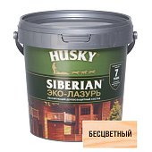  Защит. декор. покрытие HUSKY SIBERIAN ЭКО-ЛАЗУРЬ полуматовый бесцветный 0,9л 